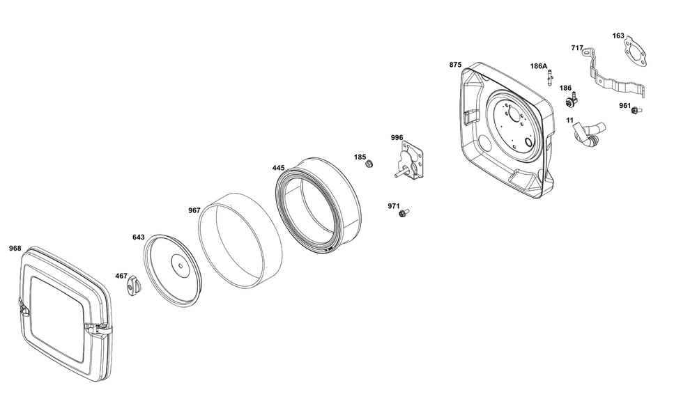 Air Cleaner Group Diagram and Parts List for 305777-3136-G1  Briggs and Stratton Engine